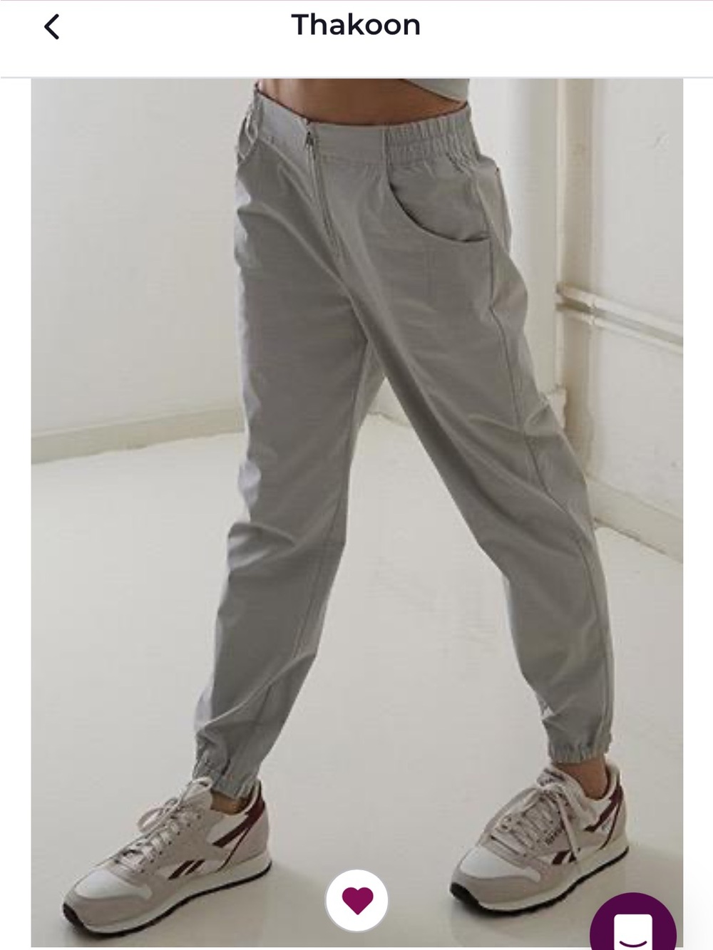 Thakoon Light Gray Elastic-Waist Jogger Pants, Medium